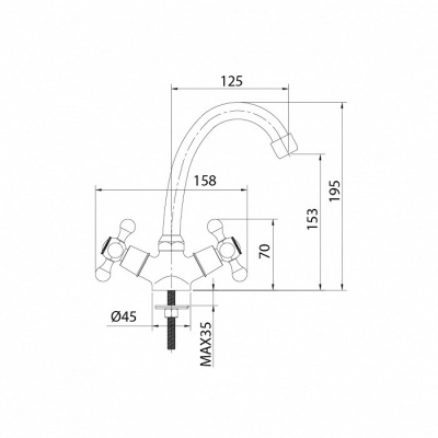 Смеситель для умывальника Milardo Duplex (DUPSB00M01) фото в интернет-магазине Русалия