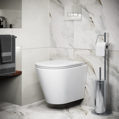 Унитаз подвесной безободковый с сиденьем микролифт GR-4478SQ tornado Grossman фото в интернет-магазине Русалия