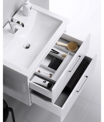 Подвесная тумба 80 Manchester белый MAN01082 + умывальник Фостер 800 4640021064733 Aqwella фото в интернет-магазине Русалия