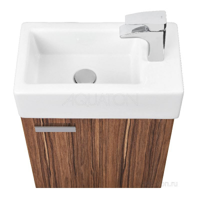 Тумба под раковину AQUATON Эклипс подвесная эбони темный 1A172701EK560 фото в интернет-магазине Русалия