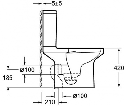 Унитаз безободковый с сиденьем микролифт E20997-00 Elite Jacob Delafon фото в интернет-магазине Русалия