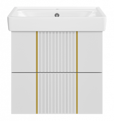 Тумба Vega 60 подвесная (белая) с раковиной Dreja Q 60 Brevita фото в интернет-магазине Русалия