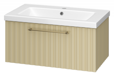 Тумба Alicante 80 подвесная (капучино) с раковиной Днепрокерамика Этна 80 Brevita фото в интернет-магазине Русалия