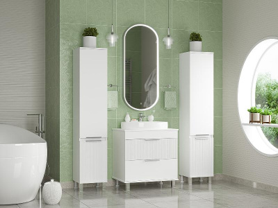 Тумба Enfida 70 (белая) с раковиной Ekokerama Doppia 65 Brevita фото в интернет-магазине Русалия