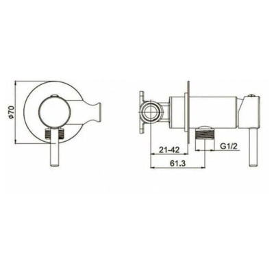 Гигиенический душ со смесителем встраиваемый Grocenberg GB001CR, хром фото в интернет-магазине Русалия