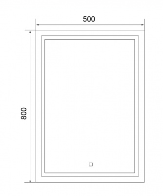 Зеркало Стиль 500х800 подсветка с сенсорным выключателем на подложке (CS00080495) фото в интернет-магазине Русалия