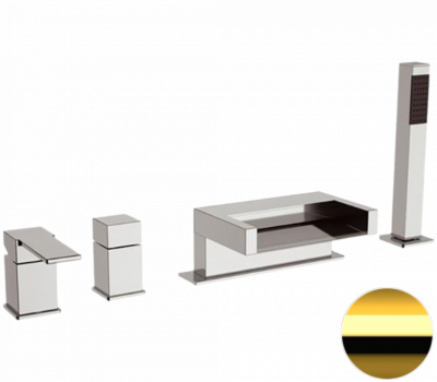 Смеситель для ванны Remer Qubika Cascata QC06DO, золото глянцевое фото в интернет-магазине Русалия
