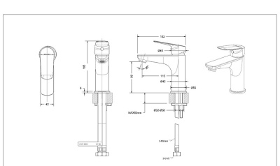 Смеситель для умывальника Rhein F1429564CP-9-ENG Bravat фото в интернет-магазине Русалия