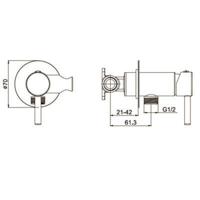 Встраиваемый смеситель с держателем для гигиенического душа GL-201 41C Gllon фото в интернет-магазине Русалия