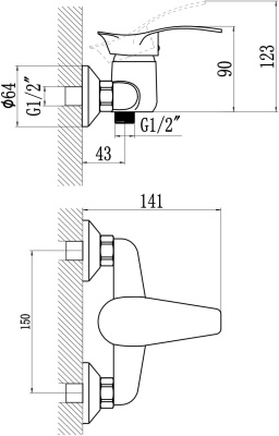 Смеситель Savol для душа (S-T3006) фото в интернет-магазине Русалия