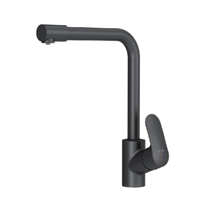 F8005722 Like, смеситель для кухни с каналом для питьевой воды, L-излив, черный матовый, шт. фото в интернет-магазине Русалия