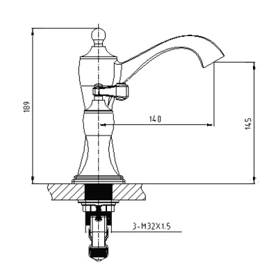 Смеситель для раковины Timo Unari (7511/04F black antique) фото в интернет-магазине Русалия