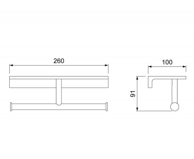 Бумагодержатель двойной с полкой для телефона Timo Selene (12045/03) черный фото в интернет-магазине Русалия