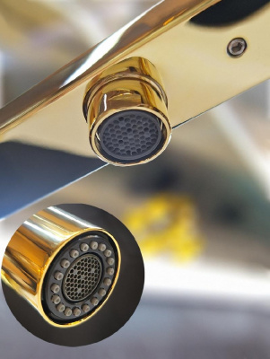 Смеситель для кухни с гибким изливом Flusso 050205 Or AltroBagno фото в интернет-магазине Русалия