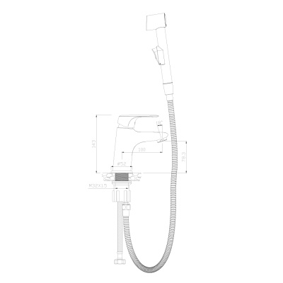 Смеситель OLIVE'S для раковиныс гигиенической лейкой EVORA (33120EV) фото в интернет-магазине Русалия