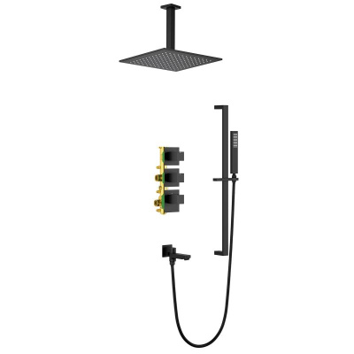 Душевая система встроенная с термостатом Timo Selene черный (SX-2239/03SM) фото в интернет-магазине Русалия