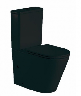 Унитаз-компакт с сиденьем-микролифт GR-4450BMS черный Grossman фото в интернет-магазине Русалия