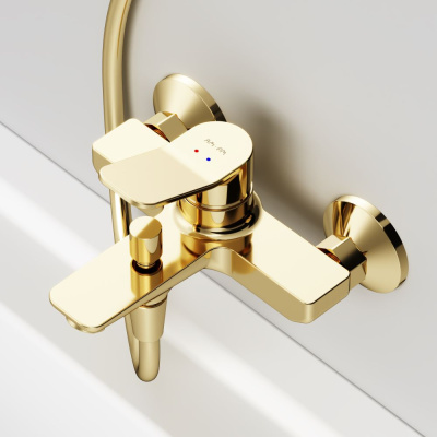 F85A10099 X-Joy, смеситель д/ванны/душа, золото AM.PM фото в интернет-магазине Русалия