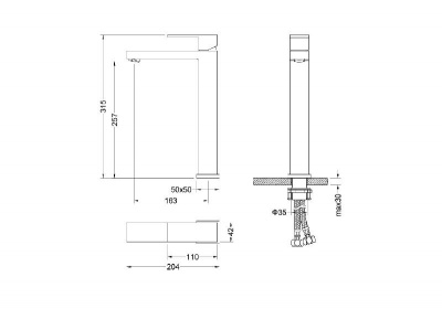 Смеситель для раковины 257, без донного клапана AQUATEK AQ1604CR ЛИБРА фото в интернет-магазине Русалия