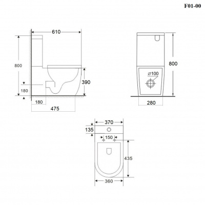 BOND F01-00 Унитаз напольный безободковый с сиденьем микролифт фото в интернет-магазине Русалия