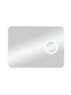 Зеркало с подсветкой Bliss 800x700 линза, часы, антизапотевание ЗЛП403 Continent фото в интернет-магазине Русалия