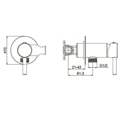 Гигиенический душ со смесителем встраиваемый Grocenberg GB001NK, никель фото в интернет-магазине Русалия