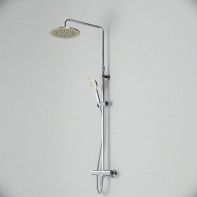 F0780464 Like,душ.система набор:см-ль д/душа термостат,верх.душ d250 мм, ручной душ 120 мм, 3 функци фото в интернет-магазине Русалия