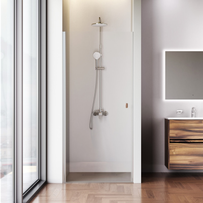 W87G-90-1P-MT Sunny дверь душевая распашн 90x190,серебро, стекло прозрачн Am.Pm фото в интернет-магазине Русалия