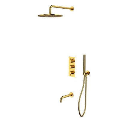 Термостатическая система для ванны скрытого монтажа WHITECROSS Y YSET11GL (золото) фото в интернет-магазине Русалия