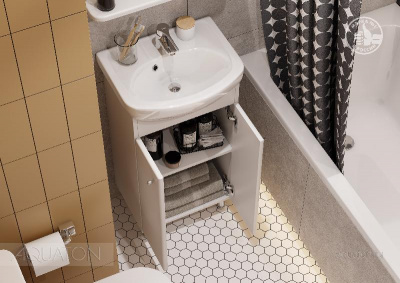 Тумба под раковину AQUATON Мира Н 45 белый 1A104401MR010 фото в интернет-магазине Русалия