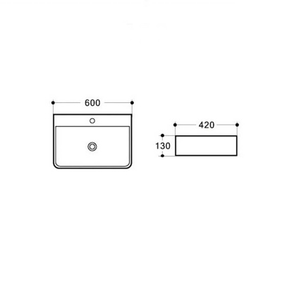 Раковина керамическая Vincea VBS-303, 600*420*130 накладная, цвет белый фото в интернет-магазине Русалия