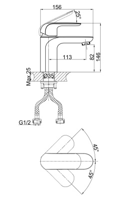Смеситель для раковины DK Venice Gondola (DA1022118) фото в интернет-магазине Русалия