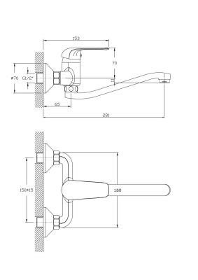 Смеситель для кухонной мойки RUSH Fiji (FI1835-28) фото в интернет-магазине Русалия