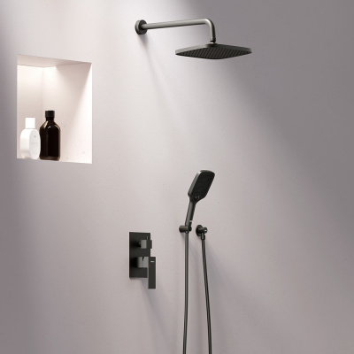 953520300 Gala встраиваемая душевая система  с ванно-душевым смесителем, чёрный Damixa фото в интернет-магазине Русалия