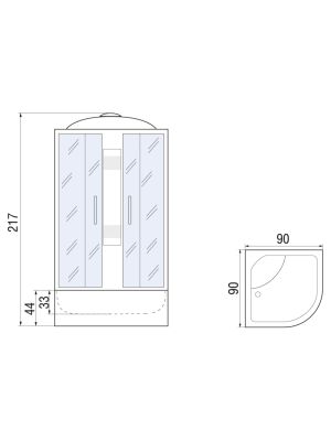 Душевая кабина LENA 90/44 MT 90*90*217 10000001423 River фото в интернет-магазине Русалия