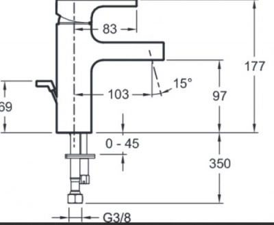 Смеситель для умывальника Strayt E37327-CP Jacob Delafon фото в интернет-магазине Русалия