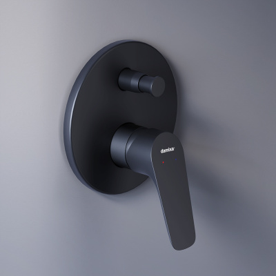 777100300 Jupiter, Смеситель монтируемый в стену ванной - душевой (черный) фото в интернет-магазине Русалия