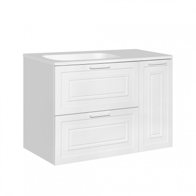 Тумба с раковиной Альба 90 подвесная ЛЕВАЯ Style Line фото в интернет-магазине Русалия