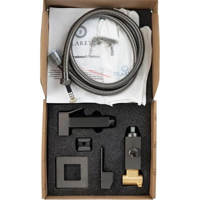 Гигиенический душ со смесителем встраиваемый FILARETE Fing FL101BG, графит фото в интернет-магазине Русалия