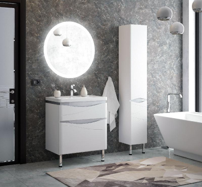 Шкаф-пенал "Омаха 30", белый / металлик Corozo фото в интернет-магазине Русалия