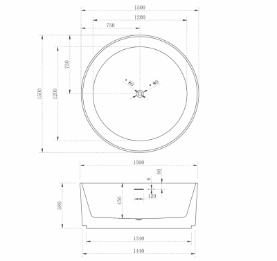Акриловая ванна ABBER AB9442 150х150х58 см фото в интернет-магазине Русалия