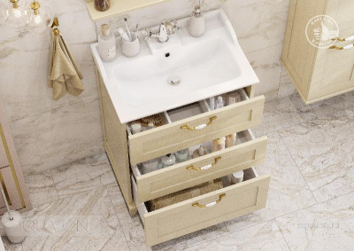 Тумба под раковину AQUATON Леон 65 Н дуб бежевый 1A194601LBPR0 фото в интернет-магазине Русалия