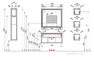 Тумба под раковину AQUATON Уэльс 100 графит 1A267601WA6A0 new фото в интернет-магазине Русалия