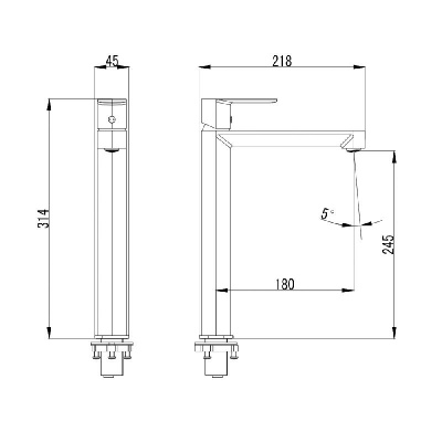 AQM6614GM Parma Смеситель для накладной раковины однорычажный, Gun metal AQUAme фото в интернет-магазине Русалия