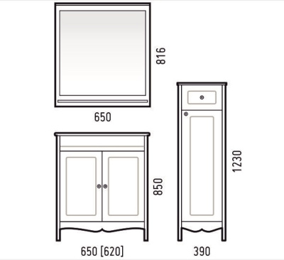 Зеркало с полкой "Блюз 65" Corozo фото в интернет-магазине Русалия