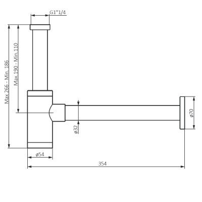 210800000 Option, cифон для раковины, хром фото в интернет-магазине Русалия