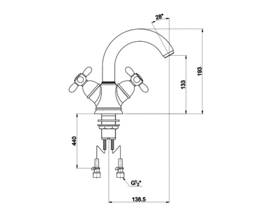 Смеситель для раковины Timo Ritz (0141FN silver) фото в интернет-магазине Русалия