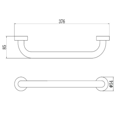 Поручень для ванной Savol S-010035 , хром фото в интернет-магазине Русалия