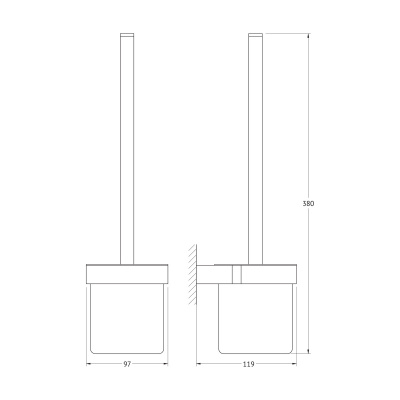 Держатель с туалетным ершом 7729 Schwarz Artwelle фото в интернет-магазине Русалия