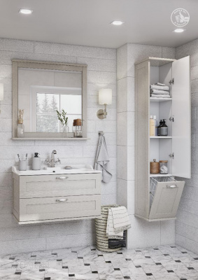 Тумба под раковину AQUATON Леон 80 дуб белый 1A186301LBPS0 фото в интернет-магазине Русалия